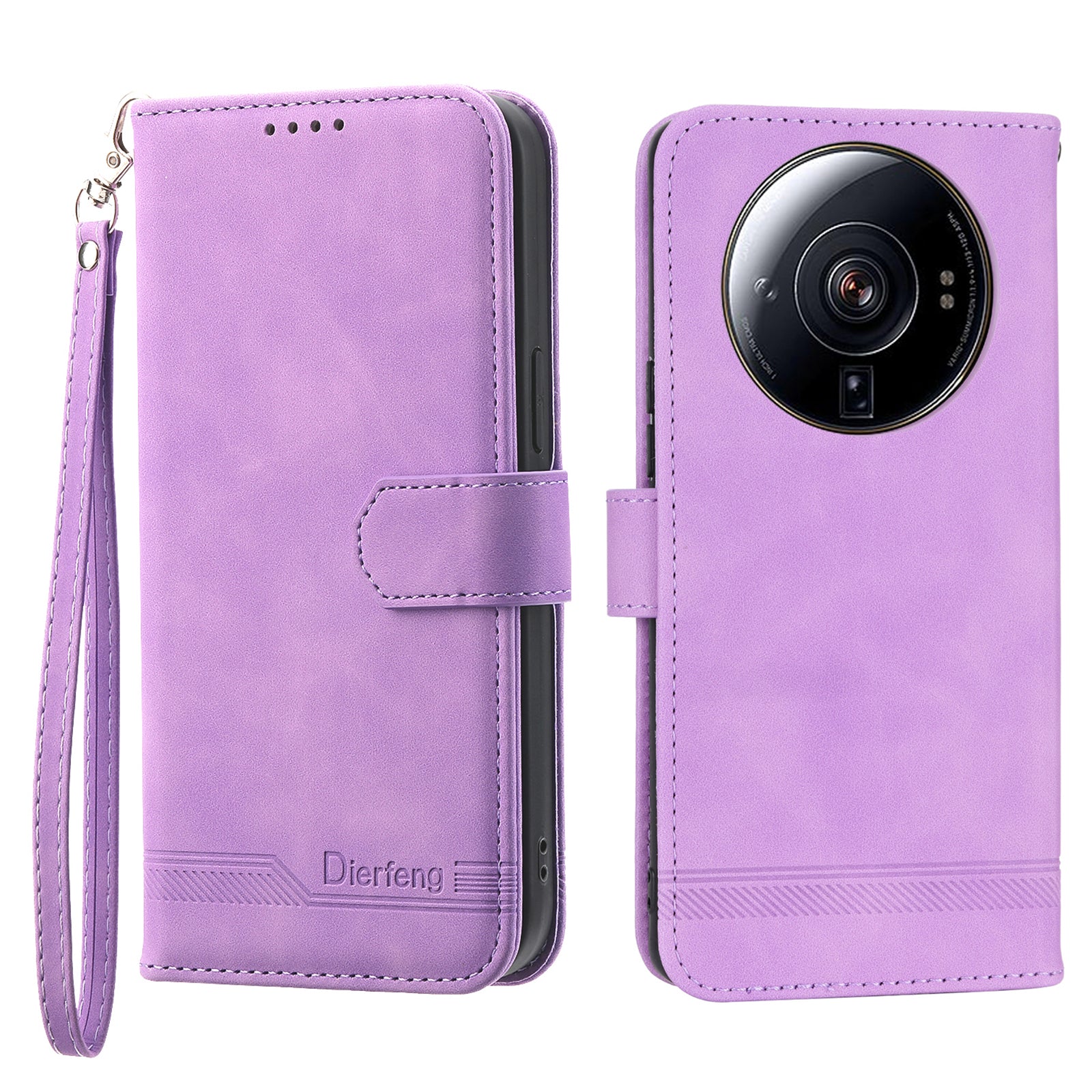 DIERFENG DF-03 Phone Case for Xiaomi 12S Ultra 5G Wallet Stand PU Leather Shockproof Line Imprinted Cover DIERFENG DF-03 Phone Case for Xiaomi 12S Ultra 5G Wallet Stand PU Leather Shockproof Line Imprinted Cover